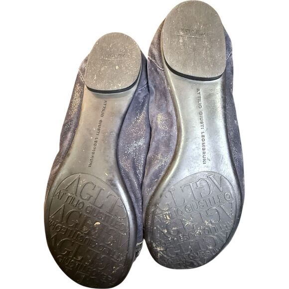AGL Attilio Giusti Leombruni Monika Suede Patent Leather Italy Round Cap Toe Bal - Picture 3 of 9